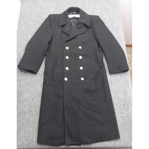 Flying Cross Overcoat Mens 42 Short Black Wool Melton US Naval Academy Dress USA